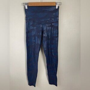 Aerie by offline blue metallic camo high rise 7/8 leggings small